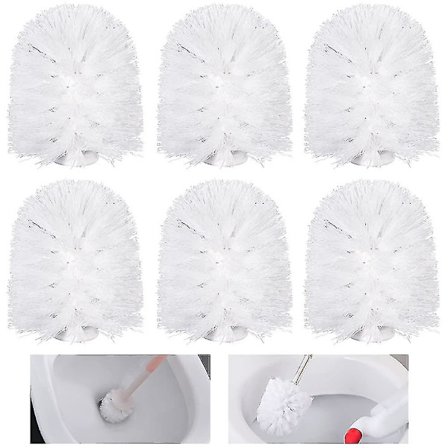 6 stk. udskiftningshoveder til toiletbørste, nemme at skrue på toiletbørstehoved