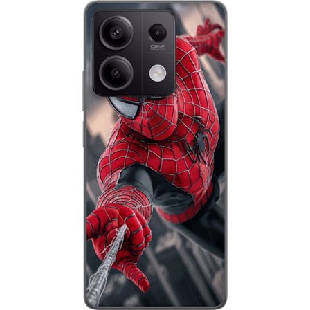 Kompatibelt Mobildeksel til Xiaomi Xiaomi Redmi Note 13 Pro Dynamisk Spider-Man illustrasjon i actionperspektiv, superhelt tema med bevegelsesenergi o