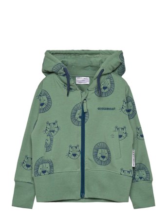 Geggamoja | College Hoodie Green Tiger | 98/104