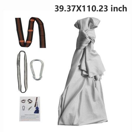 Elastisk sving for barn, sensorisk trening, avslappende, utendørs, grå, 100*280cm