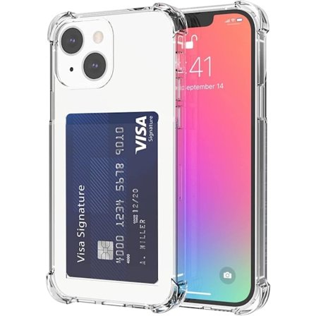iPhone 13 Mini Transparent iPhone Skal med Korthållare Plånboksfodral