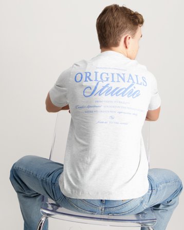 Jack & Jones JORNORREBRO TYPO TEE SS CREW NECK SN JNR Hvid T-shirts Dreng - Kids Brand Store