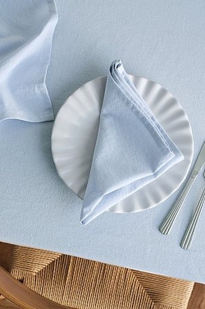 Jotex - Servet Linnen-mix 2-pak Blauw Blauw - LINUS - Koop Servetten bij Jotex