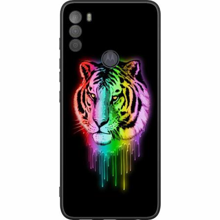 Motorola Moto G50 Svart Skal Neon Tiger