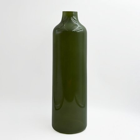 Vihreä lasimaljakko, 12x12x39.5cm, moderni muotoilu