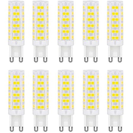 G9 LED-lampa, flimmerfri 7W motsvarande 60W halogenlampor, 700LM, dagsljusvitt (6000K), ej dimbar, 10-pack