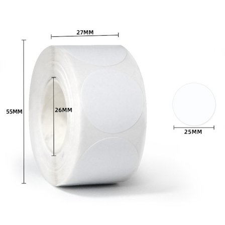 500 ark/rull, runde klistremerker, flyttbare selvklebende etiketter, for organisering av kodede etiketter.