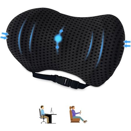 Lændepude til bil, memoryskum rygpude til autostol, justerbar lændestøttepude, reducerer trykket på lændehvirvelsøjlen til hjemmet, kontoret