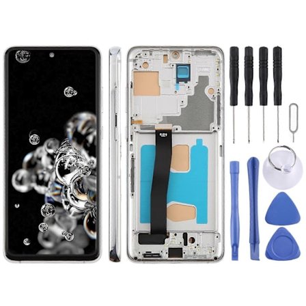 6,78-tommers TFT LCD-skærm digitizer-samling (inklusive ramme) til Samsung Galaxy S20 Ultra SM-G988B, understøtter ikke fingeraftryksgenkendelse.