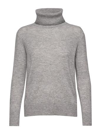 Wool & Cashmere Pullover Ls Kilpikonnakaulus Poolopaita Harmaa Rosemunde