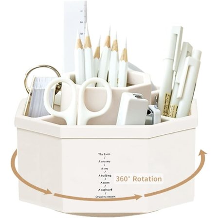 Roterende Penneholder, Skrivebord Penneholder med Anti-Skli, ZQKLA