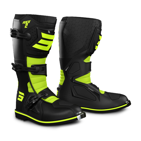 Stivali Cross Shot Race 2 Nero-Giallo Neon 46