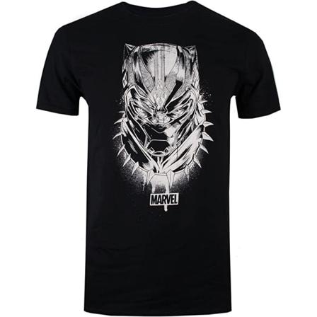 Black Panther Mask T-shirt För Män Xl Svart