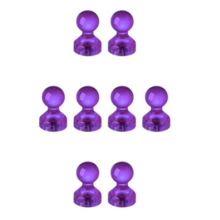 Køleskabsmagnet - Pushpin magnet - Akryl - 8stk - Lilla