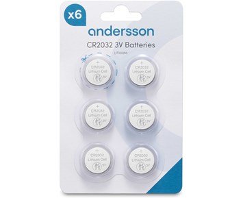 Andersson CR2032 Lithium 6-pcs - CR2032 Litium, 6-pack knappcellsbatterier