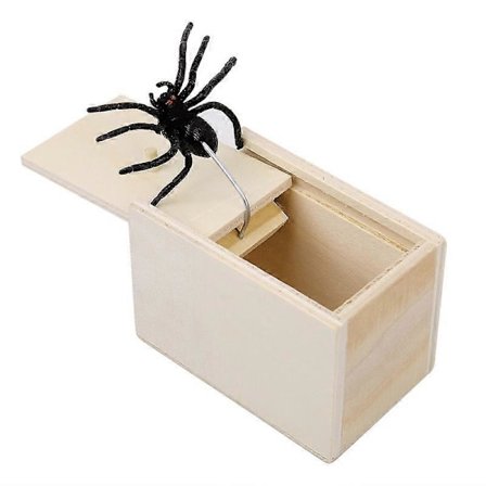 Træ Spøgelses-Edderkop Scare Box Skjult I Æske Trick Spil Jokes Scare Box Gag Legetøj Gave