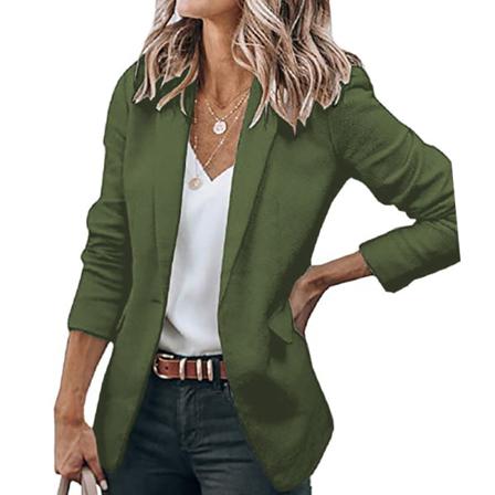 Kvinnor Enkelknäppt Ytterkläder Öppen Front Blazer