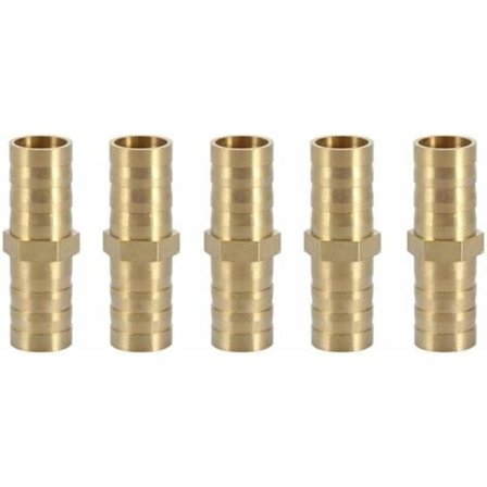 Rak Taggkoppling, Tvåvägs Rak Slangadapter Mässing Rörkoppling Röranslutning 10mm(10mm 5st)/NC/