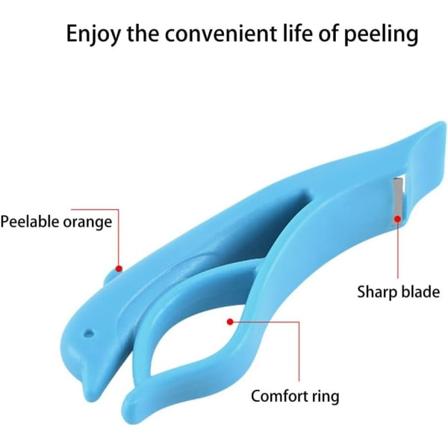 Blå Delfin Appelsinskræller Kreativ Multifunktionel Skræller Plast