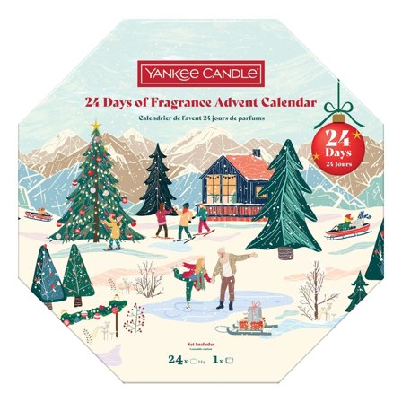 Yankee Candle Tea Light Candles Calendario dell'Avvento 2025 - Ghirlanda 24 x 9.8g - Calendario Avvento
