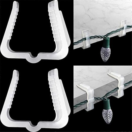 100-pakning julelys-klips utendørs kroker julehenger for juledekorasjon takrenne