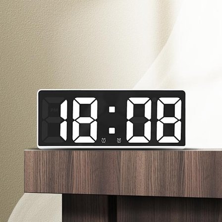 Digitaalinen herätyskello makuuhuoneeseen, säädettävällä lämpötilalla【YD】