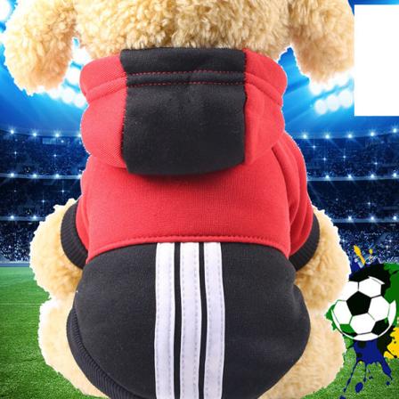 Lemmikkien vaatteet Syksy ja Talvi Koiran kontrastivärinen collegepaita Little Teddy red and black XS
