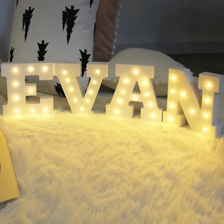 Wooden Alphabet Led Night Light Festival Lights Party Lamp Wall Hanging