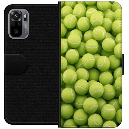 Kompatibel Tegnebogsetui til Xiaomi Xiaomi Redmi Note 10S Mønster af grønne tennisbolde i høj detalje, sporty motiv med gentagende tekstur og stær