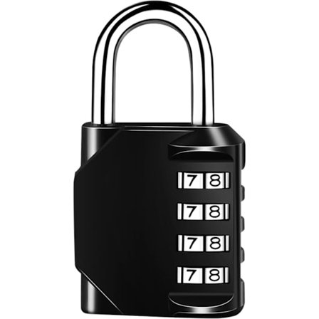 Kombinationshængelås 4-cifret hængelås, zinklegering kode hængelås, ingen nøgler påkrævet, skift din egen kode efter ønske, egnet til skabe, garager, 