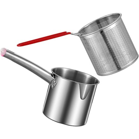 Frituregryde med si-kurv, rustfrit stål, hurtig varmeoverførsel, sikker til madlavning