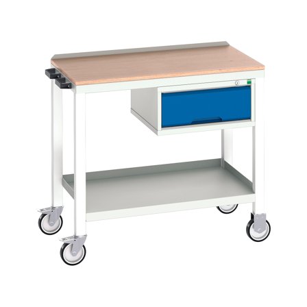 Mobile workbench with drawer BOTT , 250 kg load, 1000x600x930 mm, multiplex