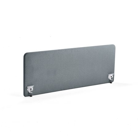 Tischteiler ZONE, inkl. weiße Beschläge, 1800 x 650 x 36 mm, Stoff Rivet, blaugrau