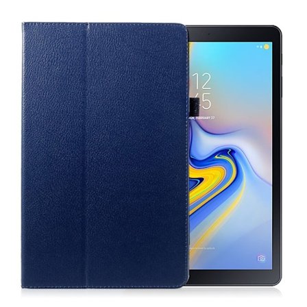 Samsung Galaxy Tab A 10.5 Taivutettava Tabletti Suojakuori Synteetti Nahasta - Tumman Sininen