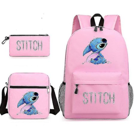 Lilo Stitch Rygsæk Tredelt Sæt Skole Taske