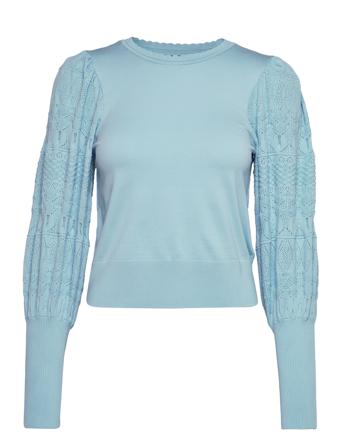 Onlmelita L/S O-Neck Pullover Knt Noos Pullover Striktrøje Blå ONLY