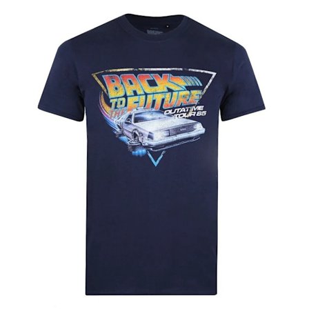 Back To The Future Herr Tour Bomull T-shirt XL Marinblå