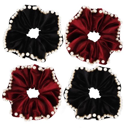 Hårtofsar för kvinnor, Sammetstofsar med pärla, Mjuka hårband som inte skadar håret, Stora hästsvanshållare för flickor och kvinnor, Hår