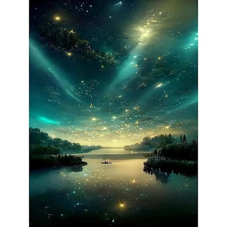 DIY 5D Diamantmalingssett for voksne Diamantkunst Stjernesjø Dia