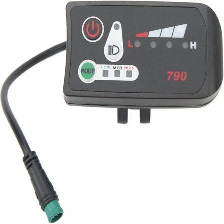 Elektrisk sykkel LED-strømdisplaypanel Elektrisk sykkelmodifikasjonsdisplaymåler med vanntett 5p hannplugg