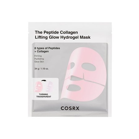 COSRX The Peptide Collagen Lifting Glow Hydrogel Mask 3-pak 3 x 34 g, Skincare, Masker, Fugtmasker