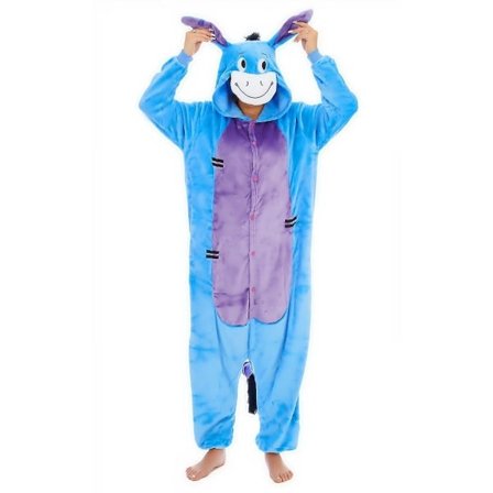 Nalle Puh -hahmo Unisex Onesie -asu Hupullinen pyjama Yhteensopiva Ihaa-aasin kanssa Koko L (170–180 cm) Ihaa-aasi L (170–180 cm)