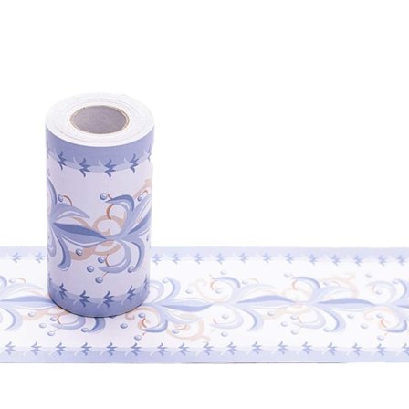 Självhäftande tapetbård, 10 cm x 10 meter (Blå)