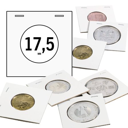 TACK hvide mynthållare til mønt Ø 17,5 mm - 1000 stk.