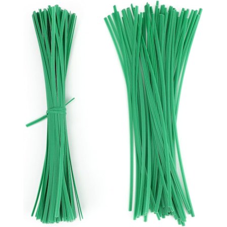 200 20cm fleksible hagebånd, grønne myke plantebånd, plastbelagte plantebånd for binding av plantebusker, flerbrukskabelposebånd