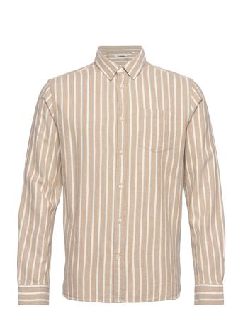 Larch Casual Fit Striped Heavy Flan Skjorte Uformell Multi/mønstret Knowledge Cotton Apparel