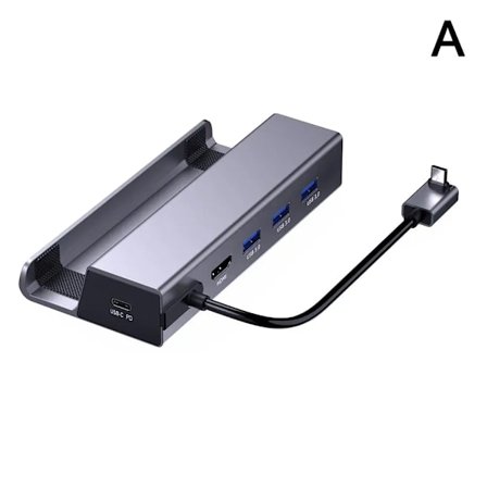 ROG ALLY 6-in-1 Steam Deck -pelikonsolin teline, telakka, PD-lataus, 4K-monitoimitelakka, HDMI, USB3.0, verkko