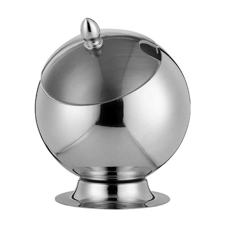 Buffet med låg, krydret hot pot krydderi sfærisk boks saucekopper olieflaske kommerciel rustfri stål sauce skål med hældende mund (14 cm)