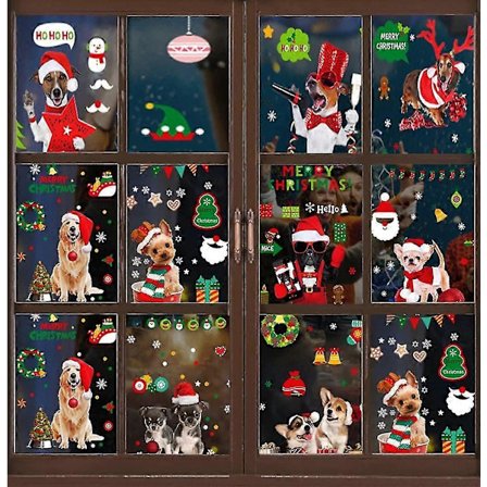 Julevindusklistremerker Juleveggklistremerker Juleklistremerker Vindusdekorasjon Vindusklistremerker for hjem, skole, kontor (as001)