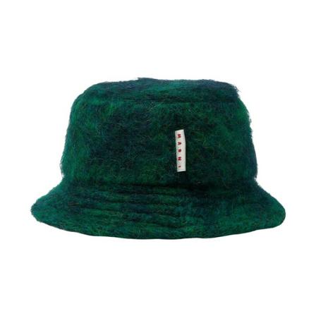 Marni, Brushed Bucket Hat Groen, Heren, Maat:M